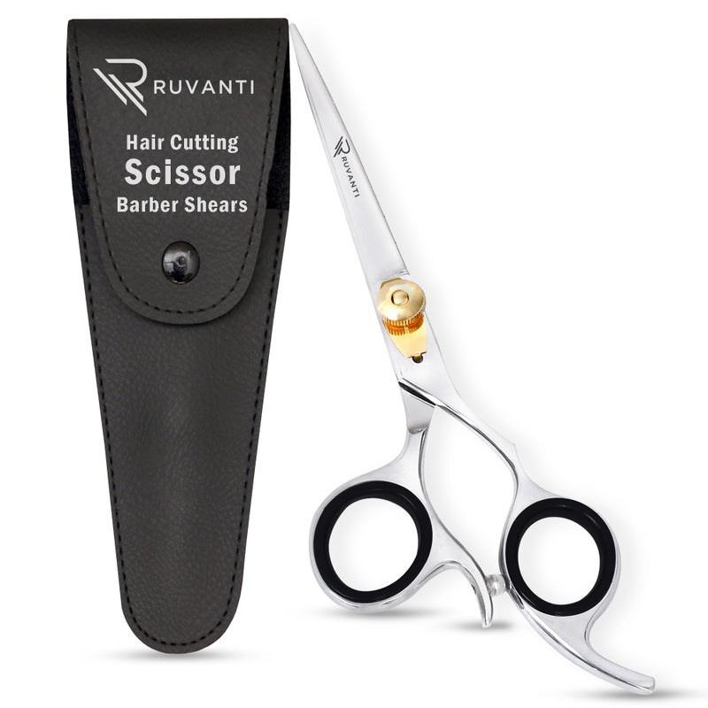 Ruvanti Hair Cutting Scissors - Professional Barber Premium Shears For Salon And Home Use, Sharp & Durbale Stainless Steel Blades for essential hair care & grooming, Comfortable Grip Handles - Image 1